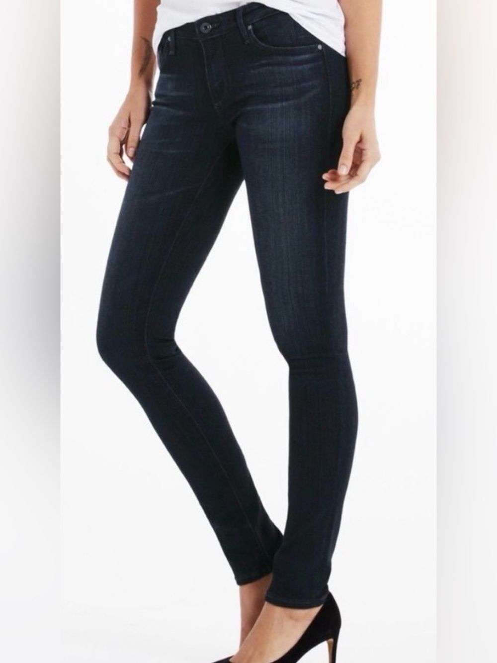 Ag Adriano Goldschmied Women's Navy Skinny Jeans the legging super skinny 27R